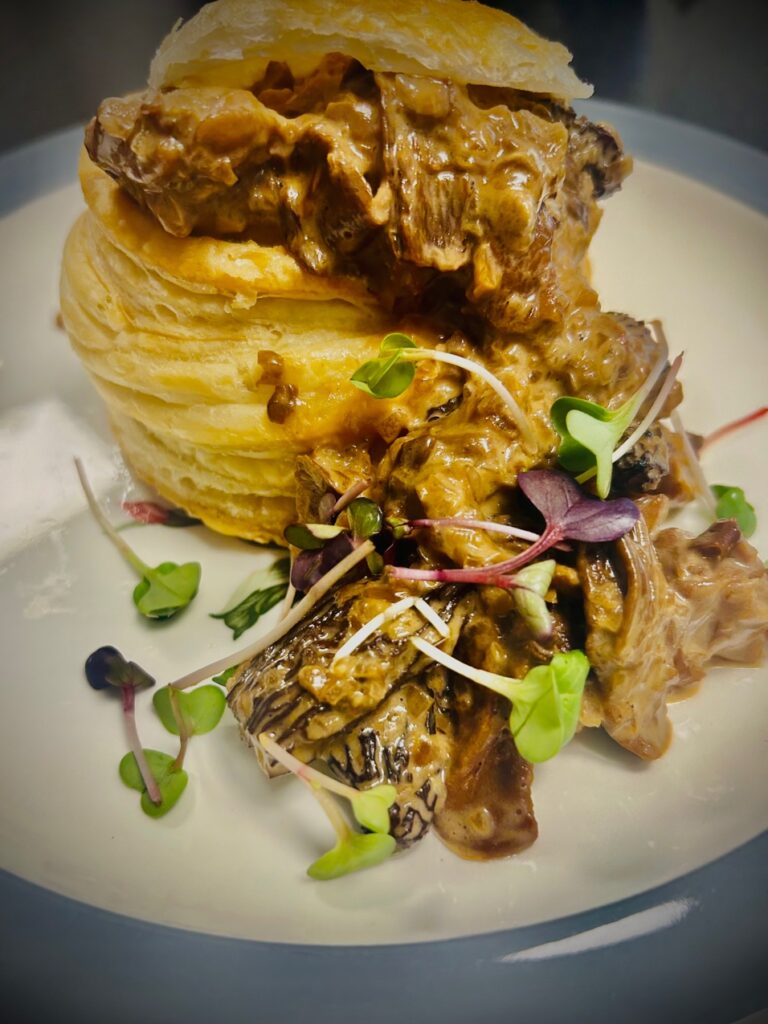 Vol-au-Vent of Chicken in Cream of Morel & Porcini Mushrooms - Cover Image