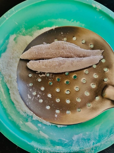 Pan Fried Anchovies - Frying & Plating - Step 4