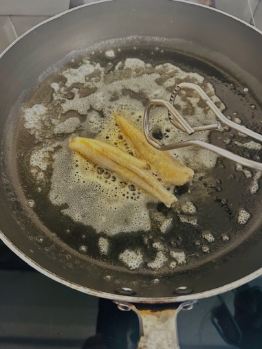 Pan Fried Anchovies - Frying & Plating - Step 7