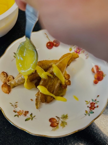 Pan Fried Anchovies - Frying & Plating - Step 11