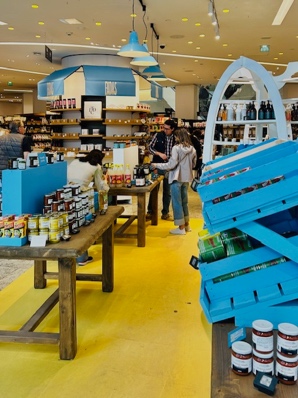 Images from inside food section of Bon Marche department store