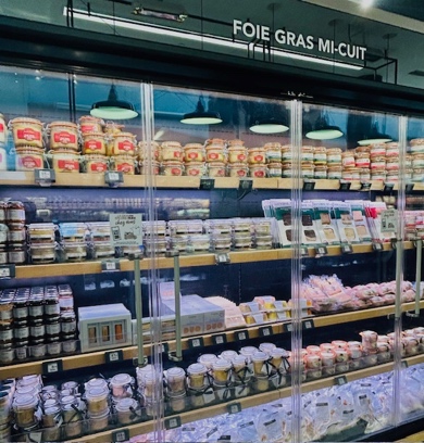 Images from inside food section of Bon Marche department store