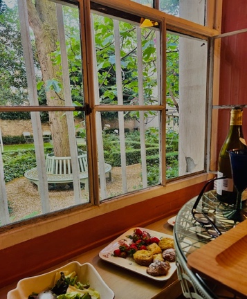 Dining Table overlooking the back garden of Prince Louis Alberts Paris home