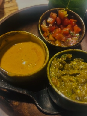 Smoked Aubergine Dip and Tomato Concasse